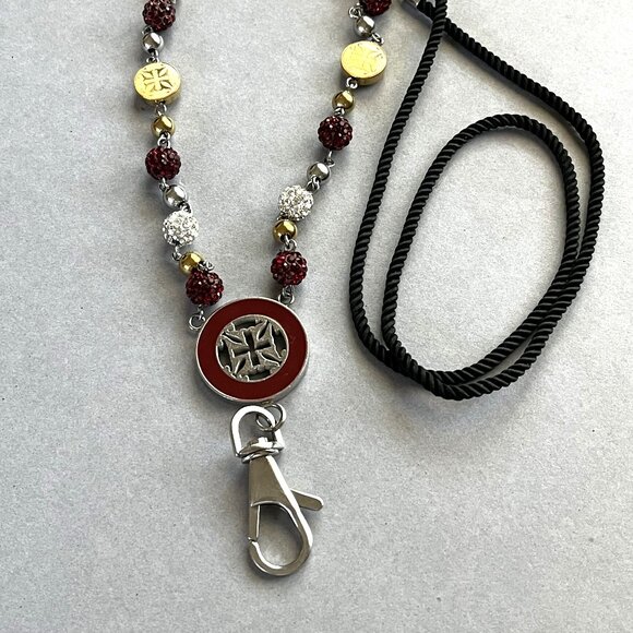 Rustic Cuff Lanyard Shambala Stainless Logo Beaded RARE Price is Firm Please - Picture 1 of 3